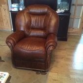 M/M Carter from Sutton in Ashfield - New Cynthia leather chair in colour Tabak 