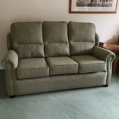 Mrs Broome from Mansfield - Stretford sofa in Ross Keswick green stripe 