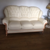 M/M Walker from Sutton in Ashfield - New Brenda leather sofa in colour cream