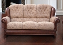 QUEEN ANNE LEATHER SOFA