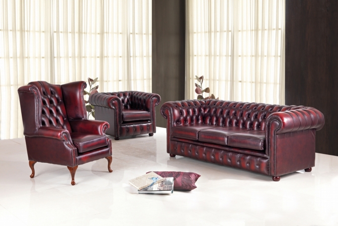 CHESTERFIELD LEATHER SOFA